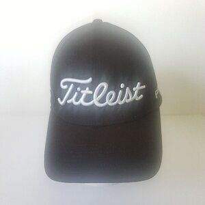 TITLEIST Black Cap Hat Golf's Medium/Large Adult New Era FJ Pro V1 Baseball Hat